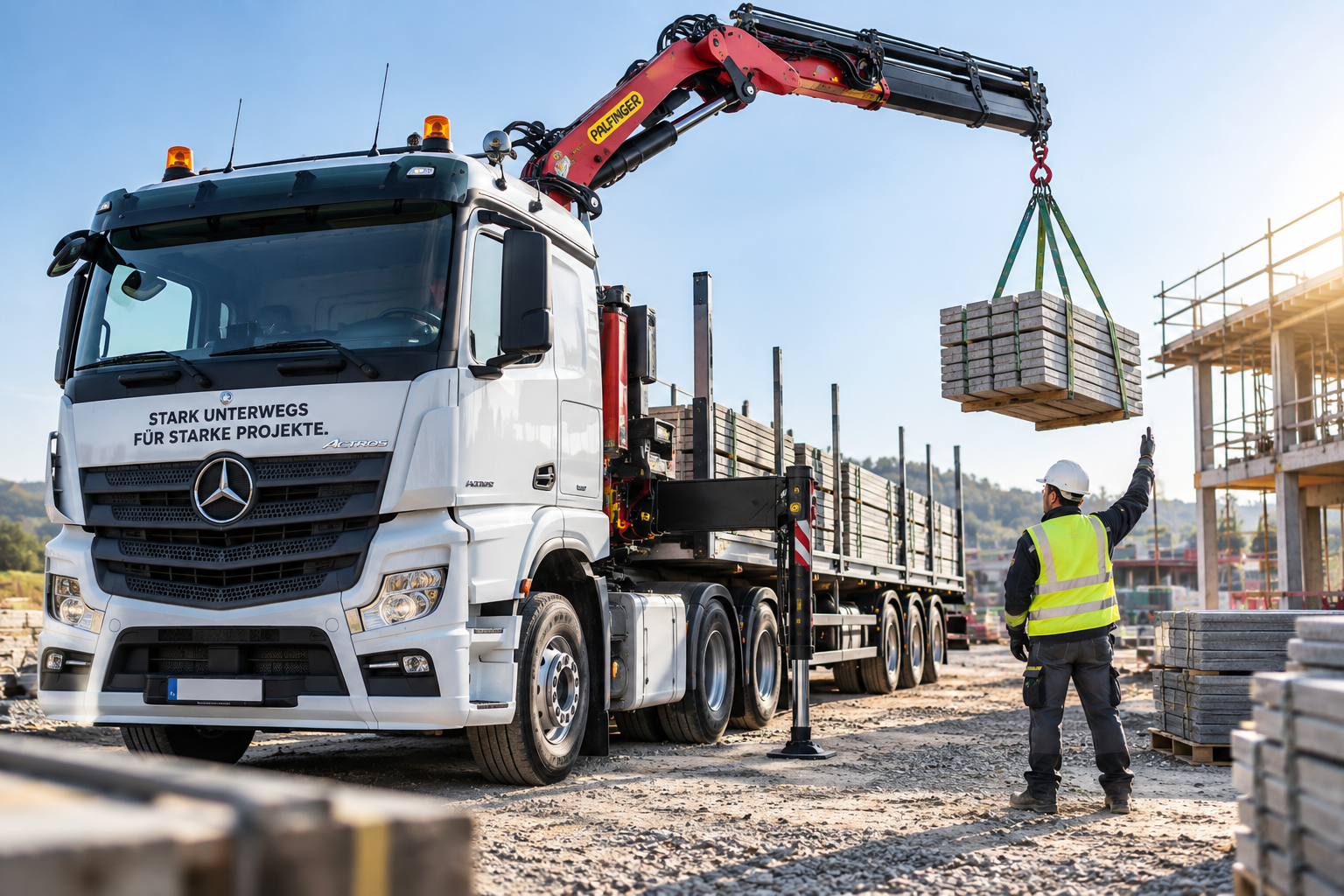 LKW-Fahrer und Team in Premstätten