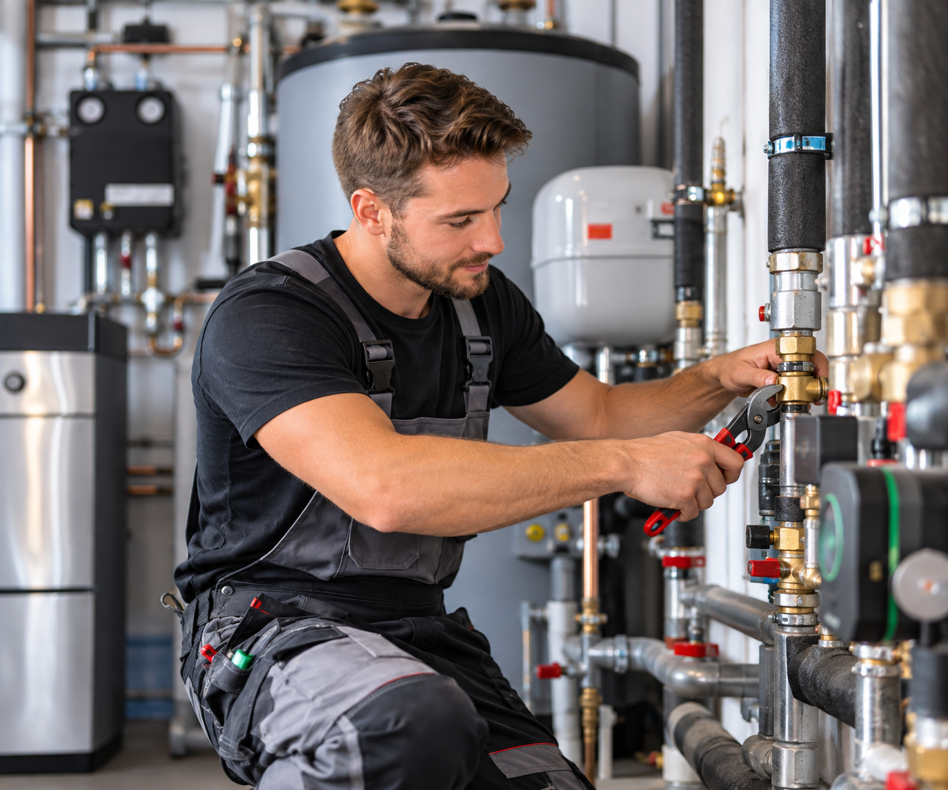 Sanitärinstallateur bei der Arbeit