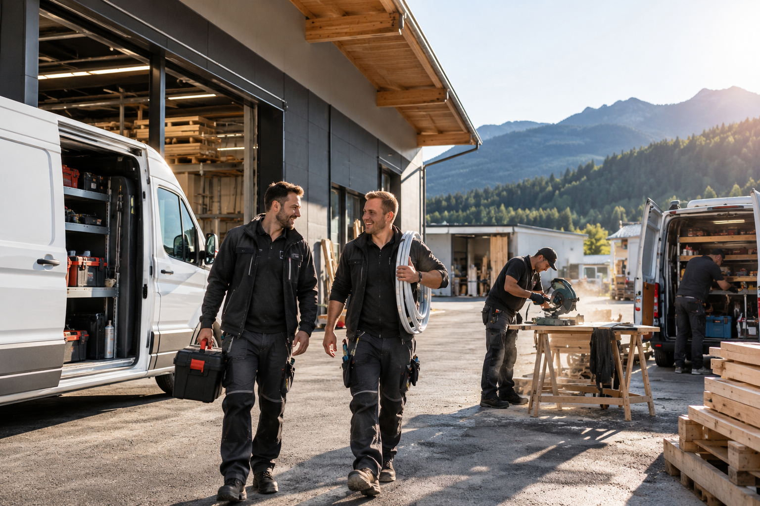 Handwerker bei der Arbeit