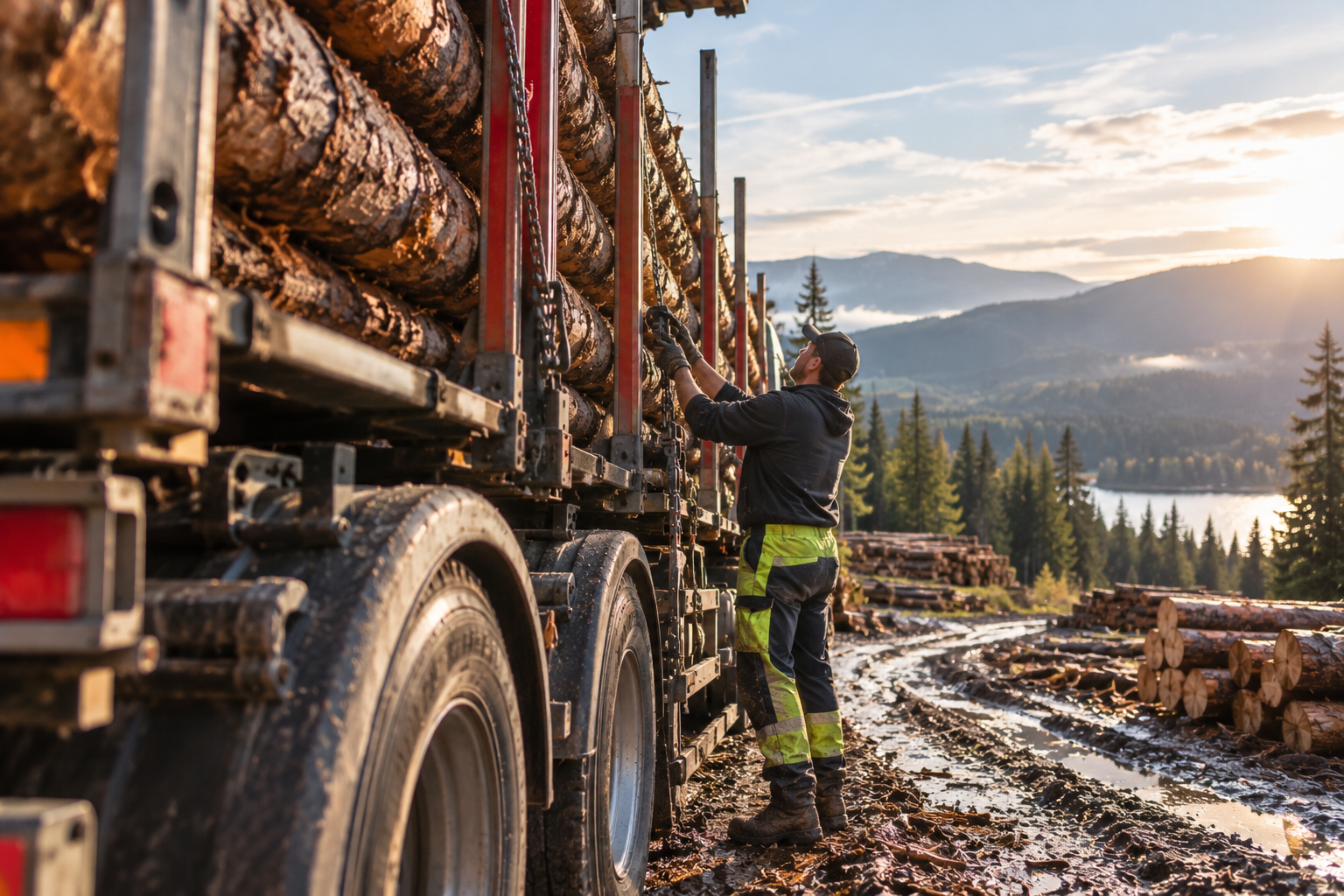 Holztransport mit LKW